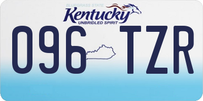 KY license plate 096TZR
