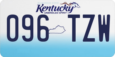 KY license plate 096TZW