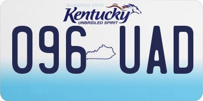 KY license plate 096UAD