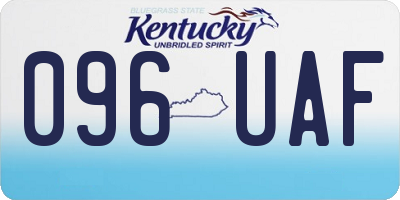 KY license plate 096UAF