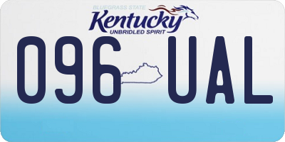 KY license plate 096UAL