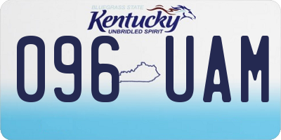 KY license plate 096UAM