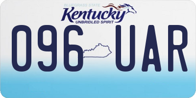 KY license plate 096UAR