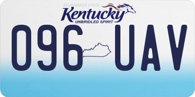 KY license plate 096UAV