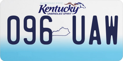 KY license plate 096UAW