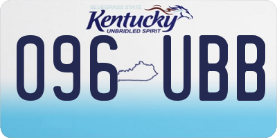 KY license plate 096UBB