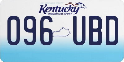 KY license plate 096UBD
