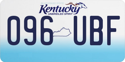 KY license plate 096UBF