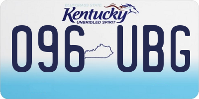 KY license plate 096UBG