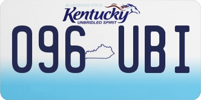 KY license plate 096UBI