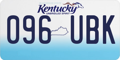 KY license plate 096UBK