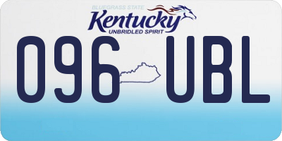 KY license plate 096UBL