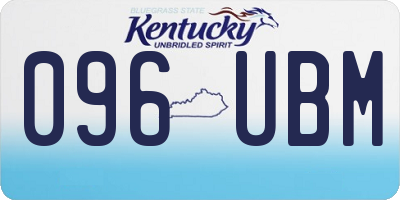 KY license plate 096UBM