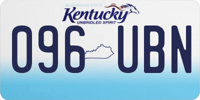 KY license plate 096UBN