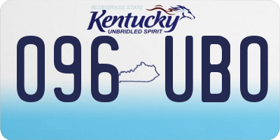 KY license plate 096UBO
