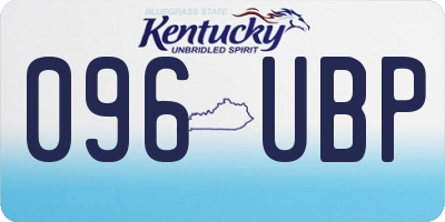 KY license plate 096UBP