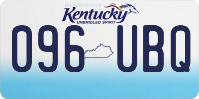 KY license plate 096UBQ
