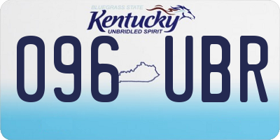 KY license plate 096UBR