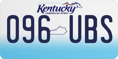 KY license plate 096UBS