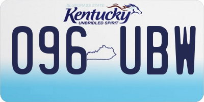 KY license plate 096UBW