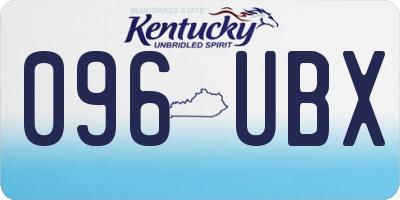 KY license plate 096UBX