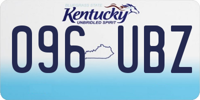 KY license plate 096UBZ