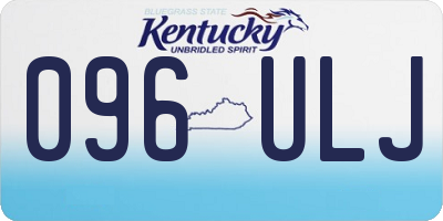 KY license plate 096ULJ