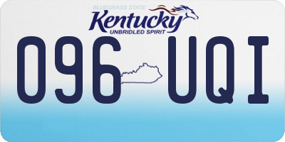 KY license plate 096UQI