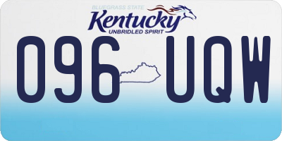 KY license plate 096UQW