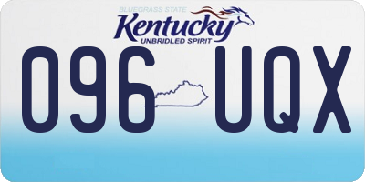 KY license plate 096UQX