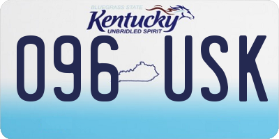 KY license plate 096USK