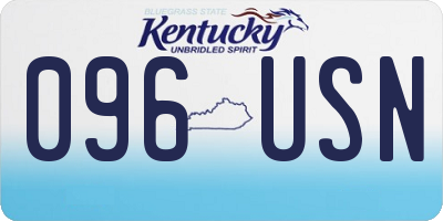 KY license plate 096USN