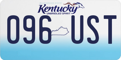 KY license plate 096UST