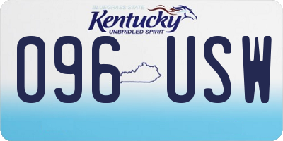 KY license plate 096USW