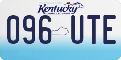 KY license plate 096UTE