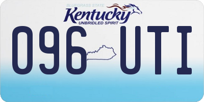 KY license plate 096UTI