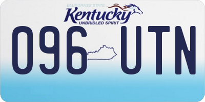 KY license plate 096UTN