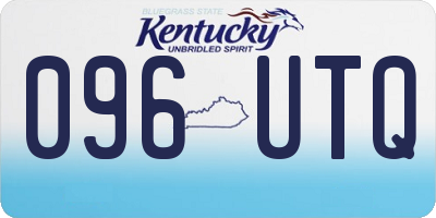 KY license plate 096UTQ