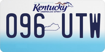 KY license plate 096UTW