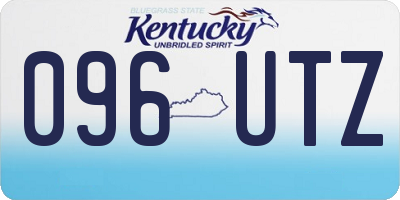 KY license plate 096UTZ