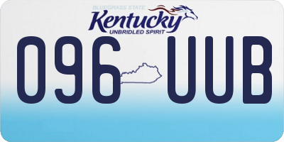KY license plate 096UUB