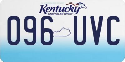 KY license plate 096UVC