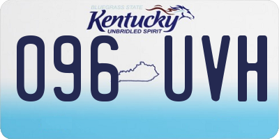 KY license plate 096UVH