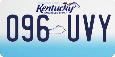 KY license plate 096UVY