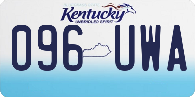 KY license plate 096UWA