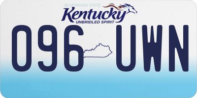 KY license plate 096UWN