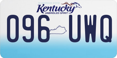 KY license plate 096UWQ