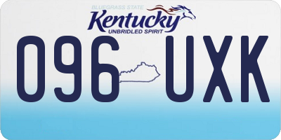 KY license plate 096UXK