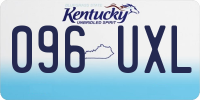 KY license plate 096UXL