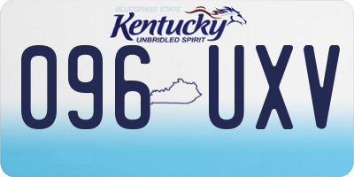 KY license plate 096UXV